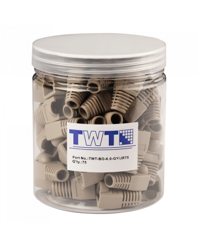 Защитные колпачки для кабеля 6,0мм cat.5, на соединение коннектора с кабелем, серый, 75 шт. TWT-BO-6.0-GY/JR75 в Октябрьском Коннекторы и разъемы Pintop.ru