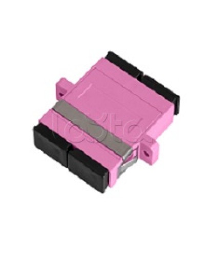 Адаптер NIKOMAX волоконно-оптический, соединительный, многомодовый, стандарта OM4, SC/UPC-SC/UPC, двойной, пластиковый, без шторки, с фланцами, маджента, уп-ка 2шт. NIKOMAX (NMF-OA2M4-FN-SCU-SCU-MG-2) в Октябрьском Проходные адаптеры и розетки оптические 