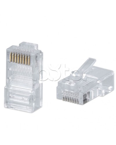 Коннектор RJ-45 под витую пару, категория 5e, универсальный (для одножильного и многожильного кабеля) Cabeus 8P8C в Октябрьском Коннекторы и разъемы Pintop.ru