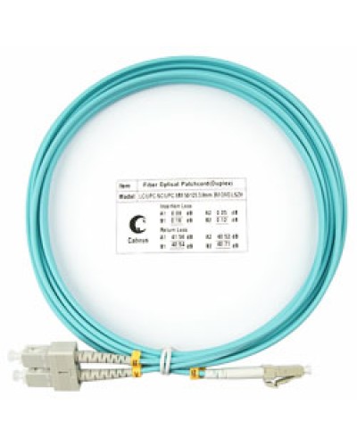 Шнур оптический duplex LC-SC 50/125 MM OM3 3 м LSZH Cabeus FOP-50-LC-SC-3M в Октябрьском Патч-корды оптические Pintop.ru