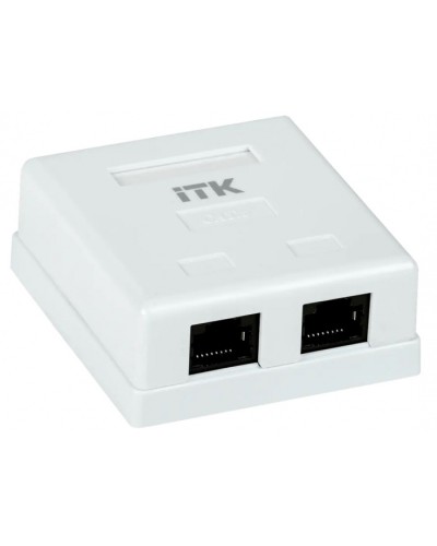 ITK Настенная информационная розетка RJ-45, кат.6, 2-порта (CS2-1C6U-22) в Октябрьском Коннекторы Pintop.ru