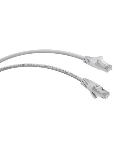 Патч-корд FTP, категория 5e, 0.5 м, LSZH, экранированный, серый Cabeus PC-FTP-RJ45-Cat.5e-0.5m-LSZH в Октябрьском Патчкорды (медные) Pintop.ru