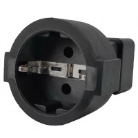 Адаптер переходной, розетка Schuko - вилка C20, 220В, 16А, черный LANMASTER (LAN-PPS/20-BK)