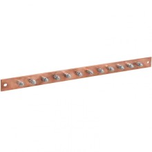 Шина заземления 483х25x3мм медь ШМТ М1 12 точек подключения М6 ITK ER-12-325-M1