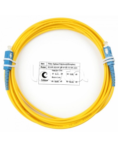 Шнур оптический simplex SC-SC 9/125 SM 5 м LSZH Cabeus FOP(s)-9-SC-SC-5M в Октябрьском Патч-корды оптические Pintop.ru