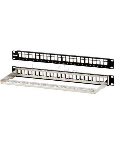 Модульная патч-панель 19, 24 порта, Flat Type, 1U, для экранированных модулей Hyperline PPBL3-19-24-SH-RM в Октябрьском Патч панель Pintop.ru