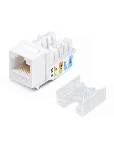 Вставка Keystone Jack RJ-45, категория 5e, заделка 110 тип, белая, со стяжкой Cabeus KJ-RJ45-Cat.5e-90-SW в Октябрьском Модули Keystone Pintop.ru