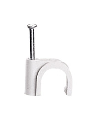 Скоба пластиковая с гвоздем, д.3 - 5 мм (200 шт/уп) в Октябрьском Крепежные изделия Pintop.ru