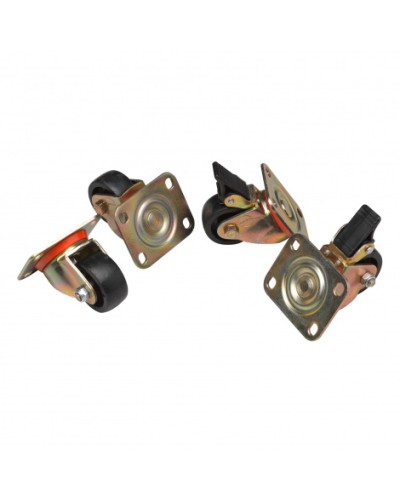 Комплект роликов, 2 шт с тормозом, 2 обычных, нагрузка 150 кг на ролик Datarex DR-460000 в Октябрьском Ролики для шкафов и стоек Pintop.ru