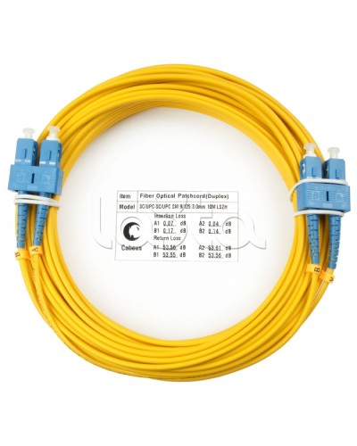 Шнур оптический duplex SC-SC 9/125 sm 10м LSZH Cabeus FOP(d)-9-SC-SC-10m в Октябрьском Патч-корды оптические Pintop.ru