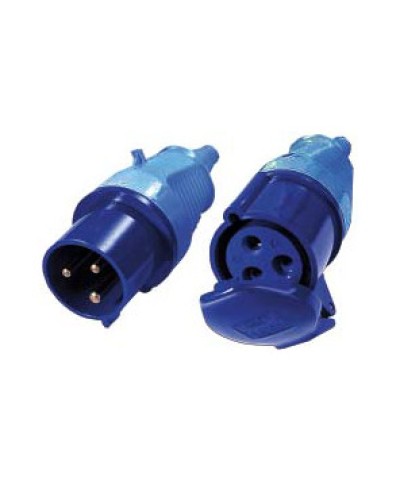 Вилка IEC 309 однофазная 32A, 250V, разборная, синяя LANMASTER (LAN-IEC-309-32A1P/M) в Октябрьском Проходные адаптеры и розетки оптические Pintop.ru