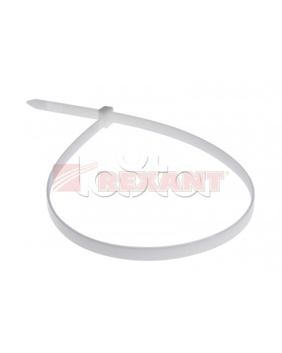 Хомут-стяжка нейлоновый 8х500 мм белый (100шт/уп) REXANT 07-0502 в Октябрьском Стяжки-хомуты Pintop.ru