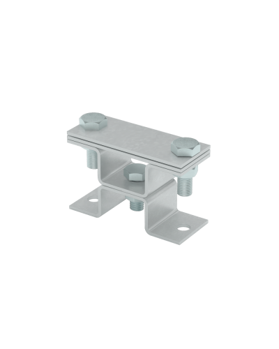 Универсальный держатель на мостовой опоре двойной для полосы до 40 мм с 2 пластинами TD КМ-профиль (XUDMO2-B40 TD) в Октябрьском Аксессуары для лотков Pintop.ru