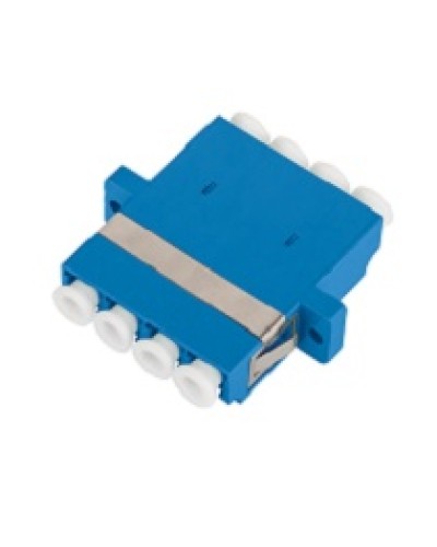 Адаптер NIKOMAX волоконно-оптический, соединительный, одномодовый, стандарта OS2, LC/UPC-LC/UPC, квадро, пластиковый, без шторки, с фланцами, синий, уп-ка 2шт. в Октябрьском Проходные адаптеры и розетки оптические Pintop.ru