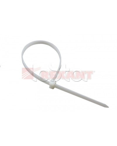 Хомут-стяжка нейлоновый, многоразовый 4x150 мм СКМ-150 белый (100шт/уп) REXANT 07-0159 в Октябрьском Стяжки-хомуты Pintop.ru