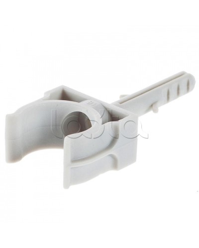 Держатель с дюбелем без шурупа для гофрированной или жесткой гладкой трубы D20 мм, без галогена Экопласт 41420HF в Октябрьском Держатели, клипсы, скобы Pintop.ru