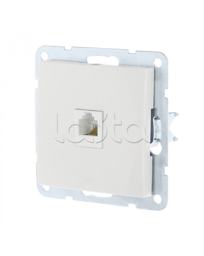 Розетка телефонная RJ-12 с накладкой (белый) LK60 Экопласт (865504-1) в Октябрьском Розетки компьютерные и телефонные Pintop.ru