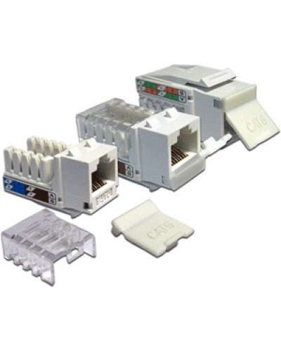 Модуль Keystone, RJ45, кат.6, UTP, 90 градусов, со встроенной шторкой, белый LANMASTER (LAN-OK45U6/90P-WH) в Октябрьском Коннекторы Pintop.ru