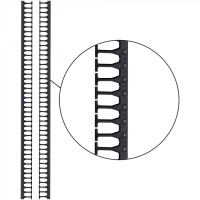 Кабельная гребенка 42U с пальцами глубиной 106 мм, 2 шт. в компл., черная LANMASTER (LAN-DC-CB-42Ux8-PF/S)