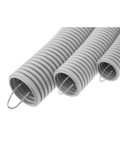 Труба гофрированная ПВХ легкая, с зондом диам. 16 мм (100м), огнестойкость E15-E90 Экопласт 10116-E90 в Октябрьском Труба (ОКЛ) Экопласт Pintop.ru