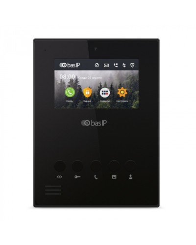 Видеодомофон BAS-IP AU-04LA BLACK в Октябрьском Абонентские видеоустройства Pintop.ru