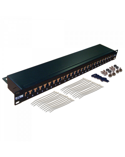 Патч-панель 24 порта, STP, кат.6, 1U TWT (TWT-PP24STP/6) в Октябрьском Патч панель Pintop.ru