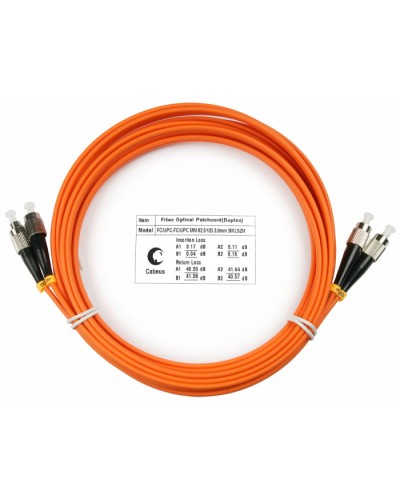 Шнур оптический duplex FC-FC 62,5/125 mm 15м LSZH Cabeus FOP-62-FC-FC-15m в Октябрьском Патч-корды оптические Pintop.ru