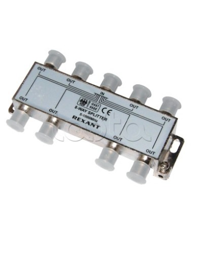 Делитель телевизионный ТВх8 под F разъём 5-1000 МГц (5шт/уп) REXANT 05-6005 в Октябрьском Системы видеонаблюдения Pintop.ru