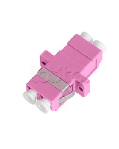 Адаптер NIKOMAX волоконно-оптический, соединительный, многомодовый, стандарта OM4, LC/UPC-LC/UPC, двойной, пластиковый, без шторки, с фланцами, маджента, уп-ка 2шт. NIKOMAX (NMF-OA2M4-FN-LCU-LCU-MG-2) в Октябрьском Проходные адаптеры и розетки оптические 