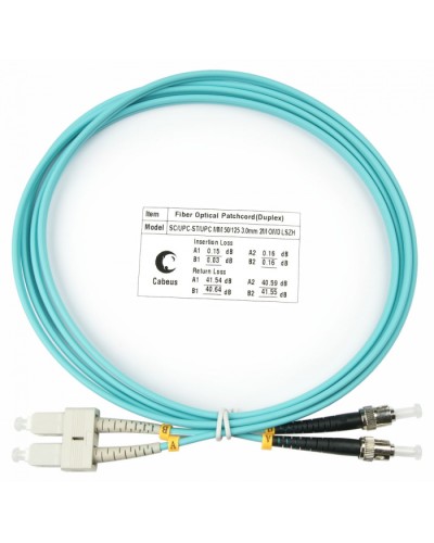 Шнур оптический duplex SC-ST 50/125 mm OM3 1,5м LSZH Cabeus FOP-50-SC-ST-1,5m в Октябрьском Патч-корды и пигтейлы Pintop.ru