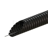 Труба ПВХ гофрир. легкая, с зондом диам 32мм (1шт = 25м), цвет чёрный Экопласт (10132-25BL)