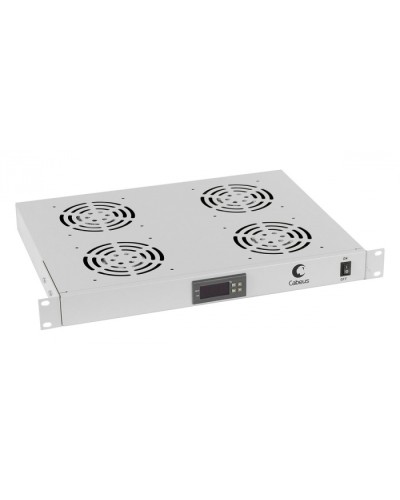 Панель вентиляционная с 4 вентиляторами с цифровым термодатчиком Cabeus JG03t в Октябрьском Вентиляторные модули Pintop.ru