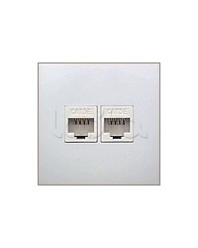 Накладка с суппортом розетки компьютерной и телефонной на 2 входа БЕЗ разъема LK60 Экопласт (866204-0) в Октябрьском Аксессуары для кабель-канала Pintop.ru