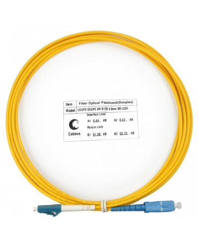 Шнур оптический simplex LC-SC 9/125 SM 3 м LSZH Cabeus FOP(s)-9-LC-SC-3M в Октябрьском Патч-корды оптические Pintop.ru