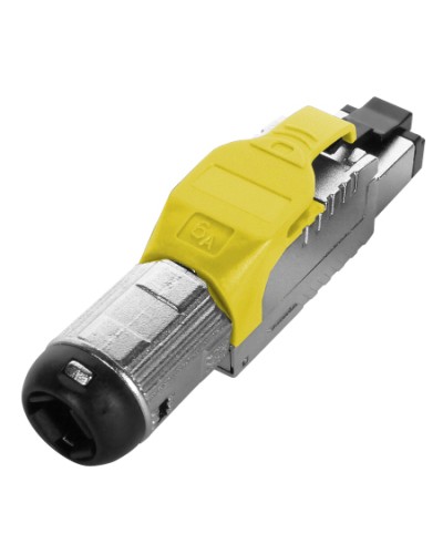 Разъем полевой оконцовки RJ-45 Hyperline (PLUE-8P8C-S-C6A-SH-YL) в Октябрьском Коннекторы Pintop.ru