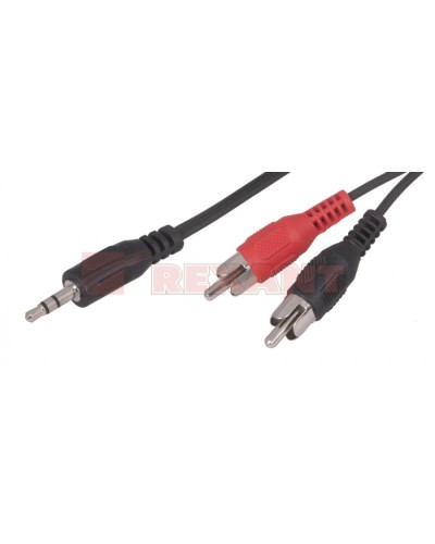 Шнур 3.5 мм стерео штекер - 2 RCA 1.5 м (10шт/уп) REXANT 17-4202 в Октябрьском Коннекторы Pintop.ru