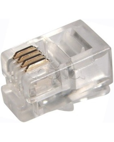 Джек телефонный 4P4C (100шт/уп) REXANT 05-1001 в Октябрьском Коннекторы Pintop.ru