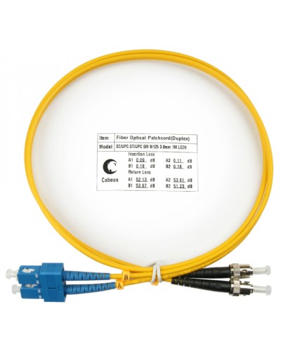 Шнур оптический duplex SC-ST 9/125 sm 1м LSZH Cabeus FOP(d)-9-SC-ST-1m в Октябрьском Патч-корды оптические Pintop.ru