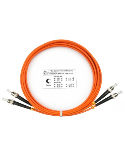 Шнур оптический duplex ST-ST 62,5/125 mm 3м LSZH Cabeus FOP-62-ST-ST-3m в Октябрьском Патч-корды оптические Pintop.ru
