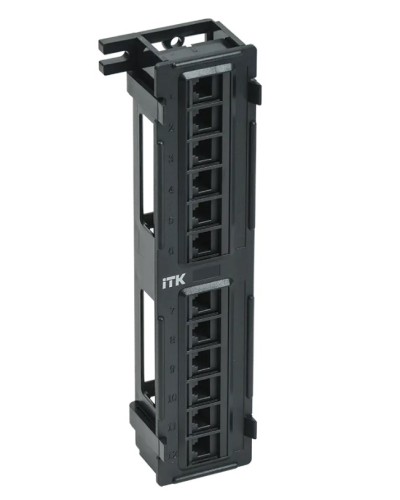 ITK Настенная патч-панель кат.5Е UTP, 12 портов (IDC Dual) (PP12-C5EU-D05) в Октябрьском Патч панель Pintop.ru