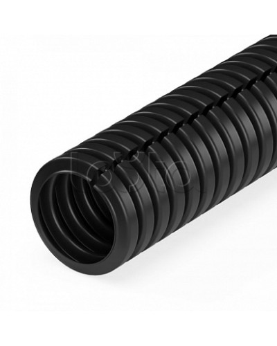 Труба гофрированная ПП безгалогенная (HF) разрезная черная dвн 9,8 мм, dнар 13,2 мм (100м/уп) Промрукав (PR02.0301) в Октябрьском Труба гофрированная Pintop.ru