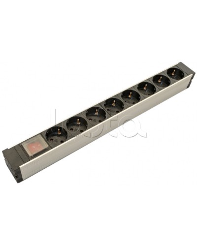 Блок розеток для 19 шкафов, горизонтальный Hyperline (SHZ19-8SH-S-IEC) в Октябрьском Блоки розеток Pintop.ru