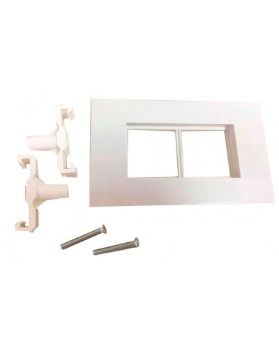 Суппорт с рамкой для короба 120х50 мм, 45х90 мм, белый LANMASTER (LAN-CT120-F45x90-WH) в Октябрьском Аксессуары для стоек и шкафов Pintop.ru