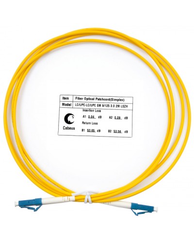 Шнур оптический simplex LC-LC 9/125 SM 2 м LSZH Cabeus FOP(s)-9-LC-LC-2M в Октябрьском Патч-корды оптические Pintop.ru