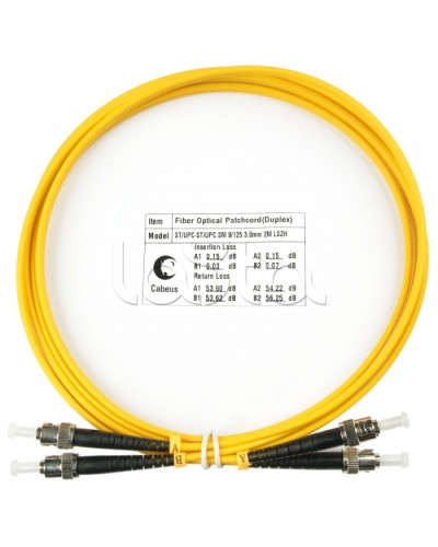 Шнур оптический duplex ST-ST 9/125 sm 2м LSZH Cabeus FOP(d)-9-ST-ST-2m в Октябрьском Патч-корды оптические Pintop.ru