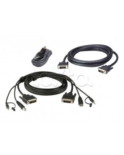 Комплект кабелей USB, DVI-D Dual Link, Dual Display для защищенного KVM-переключателя (1.8м) ATEN 2L-7D02UDX3 в Октябрьском Видеоусилители, Модуляторы, Делители Pintop.ru