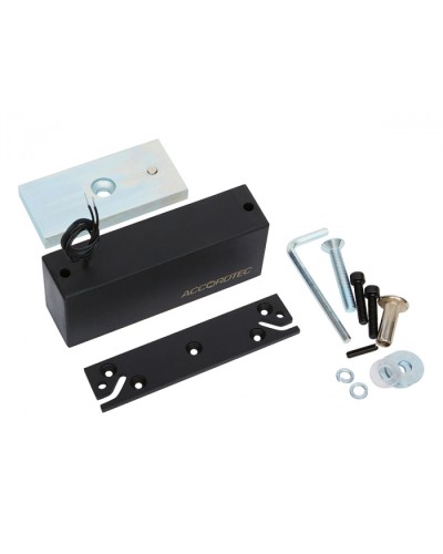 Электромагнитный влагозащищенный замок AccordTec ML-300П с планкой, цвет черный в Октябрьском Электромагнитные замки Pintop.ru