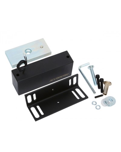 Электромагнитный влагозащищенный замок AccordTec ML-300П с уголком, цвет черный в Октябрьском Электромагнитные замки Pintop.ru