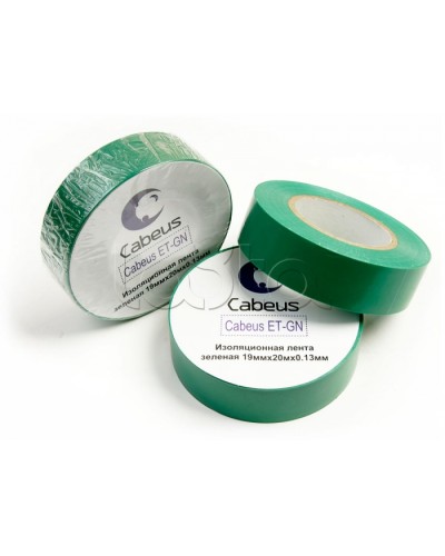 Лента изоляционная (зеленая) Cabeus ET-GN в Октябрьском Аксессуары для кабель-канала Pintop.ru