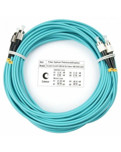 Шнур оптический duplex FC-FC 50/125 mm OM3 10м LSZH Cabeus FOP-50-FC-FC-10m в Октябрьском Патч-корды и пигтейлы Pintop.ru